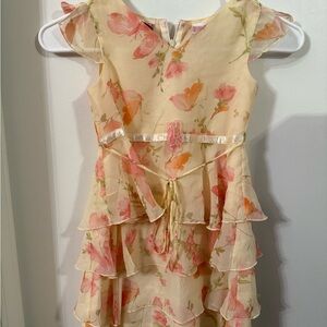 Floral Kids Dress in Cream and Pink
